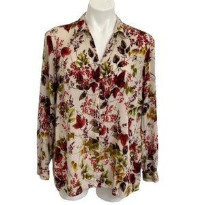 J. Jill button floral blouse size S